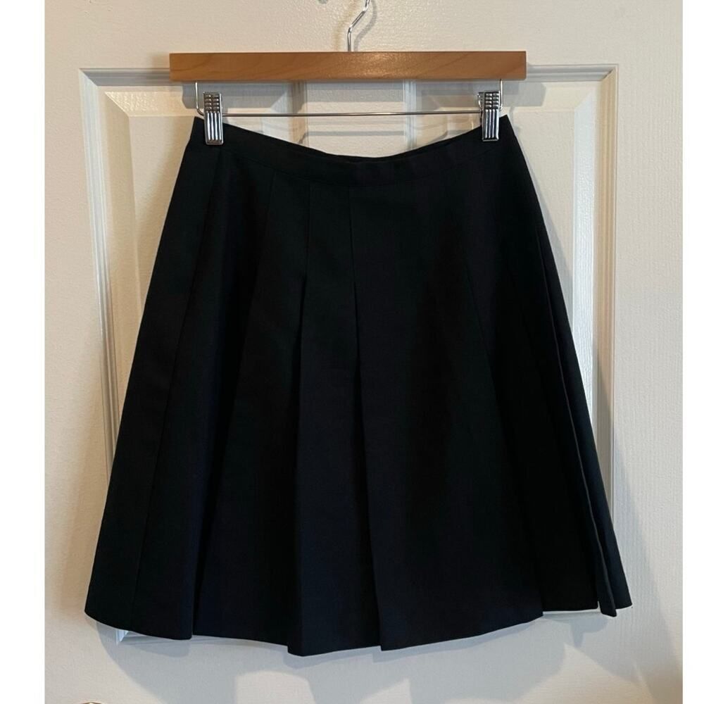 Vintage Lloyd New York Black Pleated Midi Skirt Classic A-Line Size 6